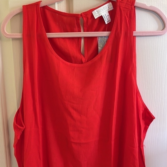 FOREVER 21 Plus Size Tomato Sleeveless Shift Dress. Size OX 1X 2X 3X. P - Picture 3 of 5